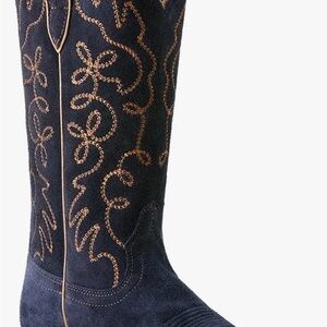 Jukebox Polo Western Boot in Polo Blue Suede